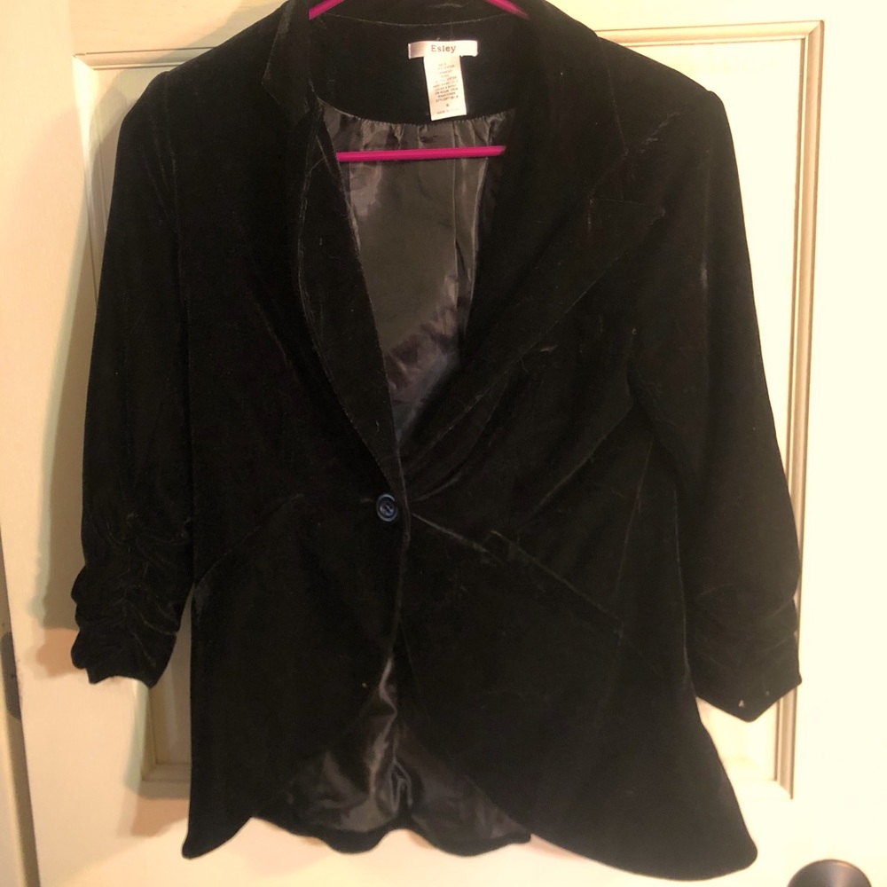 Black Velvet Blazer-Size Small-Never Worn
